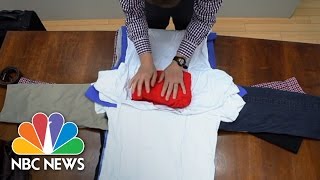 Bundle Packing For Wrinkle Free Clothes  CarryOn  NBC News [upl. by Ilah875]