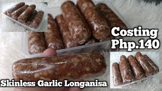 Homemade Skinless Garlic Longanisa by Mhlechoice Madiskarteng Nanay [upl. by Apfel]