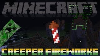 Minecraft  Creeper Shaped Fireworks [upl. by Sirrah]