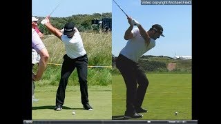 Jon Rahm golf swing  Long Iron faceon amp downtheline July 2017 [upl. by Munafo]