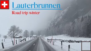 Winter Road Trip To Stunning Lauterbrunnen Switzerland [upl. by Prosser]