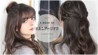 A Week of Half Ups  7 Hairstyles [upl. by Asseral915]