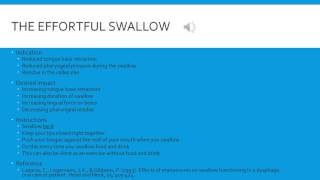 How to carry out the effortful swallow [upl. by Nonnelg551]