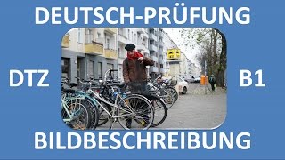 B1Prüfung DTZ  mündliche Prüfung  Bildbeschreibung Mann mit rotem Schal  Deutsch lernen [upl. by Lubow385]