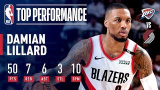 Damian Lillard Drops 50 and the SeriesWinner  April 23 2019 [upl. by Zertnom]