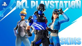 All PLAYSTATION Exclusive Skins Every Playstation Skin  Fortnite Battle Royale [upl. by Anawad]