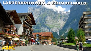 LAUTERBRUNNEN to GRINDELWALD THE MOST SCENIC DRIVE IN SWITZERLAND 4K 60p 🇨🇭 [upl. by Vokay780]