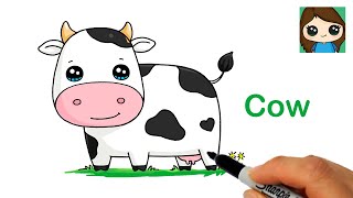 How to Draw a Cow Easy 🐮 [upl. by Jule]