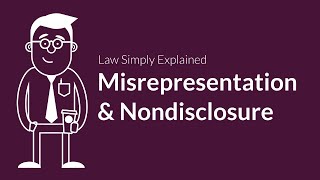 Misrepresentation and Nondisclosure  Contracts  Defenses amp Excuses [upl. by Rolo]