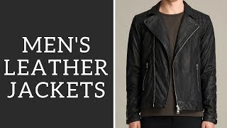 Best Mens Leather Jackets  How To Wear  Bomber Biker Cafe Racer [upl. by Labinnah416]