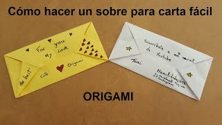 💌  SOBRE  💌 para CARTA FACIL ✅  Origami PASO A PASO [upl. by Cordelia]