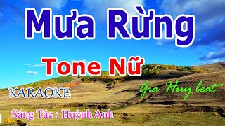 Mưa Rừng  Karaoke  Tone Nữ  Nhạc Sống  gia huy beat [upl. by Obelia]