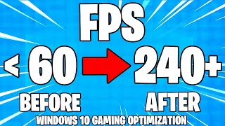 How To Optimize Windows 10 For Gaming Increase FPS amp Performance on PC Works 2021 [upl. by Lenwood]