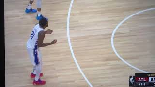 Joel Embiids reaction to Ben Simmons passing up on an open dunk [upl. by Reuven]