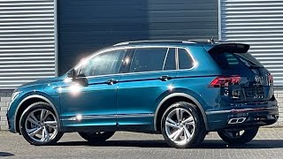 Volkswagen NEW Tiguan RLine 2022 in 4K Nightshade blue 19 inch Valencia walk around amp detail Inside [upl. by Bilat]