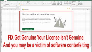 Latest Fix Your License Isnt Genuine  Theres a problem With Your Office License [upl. by Merilee]