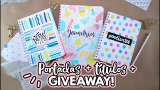 3 PORTADAS para cuadernos  3 TÍTULOS bonitos  MEGA GIVEAWAY ✄ Barbs Arenas Art [upl. by Vange]