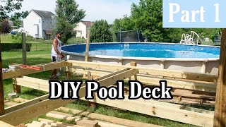 How To Build A Deck Around A Pool  Part 1 [upl. by Tadeo]