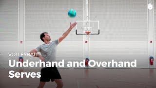 Underhand and overhand serves  Volleyball [upl. by Virgie]