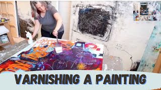 HOW TO  VARNISH FOR ACRYLIC PAINTINGS  plus painting edges [upl. by Ajiat]