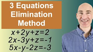 Solving Systems of 3 Equations Elimination [upl. by Enecnarf]