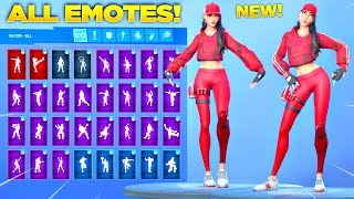 NEW RUBY SKIN Showcase with All Fortnite Dances amp Emotes Fortnite Season 10 Skin [upl. by Elletsyrc]