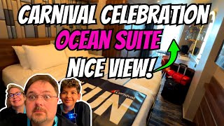 Carnival Celebration Ocean Suite  Room Tour [upl. by Gersham974]