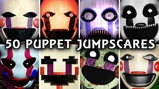 50 PUPPET JUMPSCARES  Marionette in FNAF amp Fangames [upl. by Bartholemy]