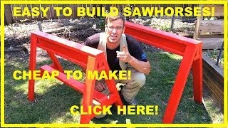 How to Build Sawhorses Easy Sturdy and Cheap PERFECT [upl. by Atselec]