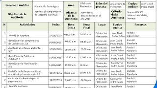 Como hacer un plan de auditoria interna iso 9001 [upl. by Amitarp593]