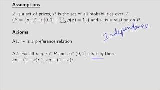 Proof of von Neumann Morgenstern Representation Theorem Part 1 [upl. by Riccio]