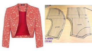 How to Make a Jacket  Bolero Jacket  Ladies Jacket  Pattern drafting  Cutting and Stitching [upl. by Ellesirg262]