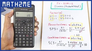 Aprende a usar el FACTORIAL COMBINACIONES y PERMUTACIONES en tu Calculadora  Fx82MS [upl. by Esma]