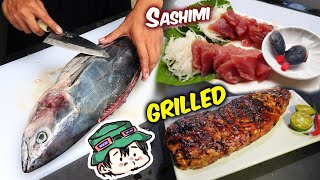 How To Catch and Cook TUNA  Sashimi amp Grilled [upl. by Aliakim916]