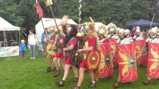 Roman Reenactment at the Amphitheatre in Caerleon Marching In [upl. by Bannon]