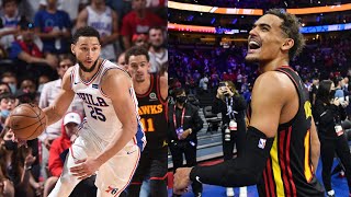 Simmons Passes Up Wide Open Dunk Hawks Win Game 7 2021 NBA Playoffs [upl. by Aronoel]