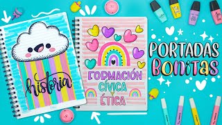 Cómo hacer PORTADAS BONITAS KAWAII para tus materias [upl. by Airlia142]