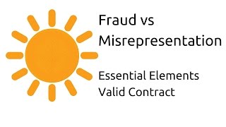 Fraud vs Misrepresentation  Other Essential Elements of a Valid Contract  CA CPT  CS amp CMA [upl. by Odrareve10]