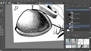 Krita hatching demonstration [upl. by Soirtimid]