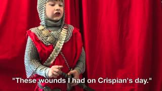 5 yearold Henry V St Crispins Day speech Shakespeare [upl. by Baler]