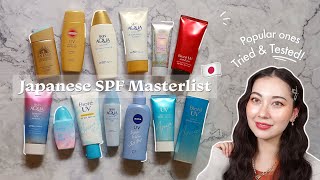 Japanese Sunscreen Review ☀️ Most popular JSPFs tried and tested [upl. by Allicserp]