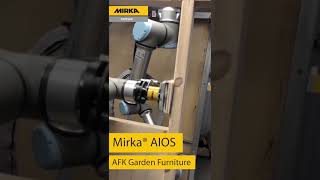 Sanding wood with a robotic sanding head  Mirka® AIOS [upl. by Atsylak]