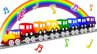 Quais as cores do arcoíris Música educativa infantil em português 4 carros coloridos [upl. by Notsob]