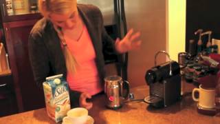 Nespresso Aeroccino Plus Frother Review Frothing Almond Milk [upl. by Atnahsa]