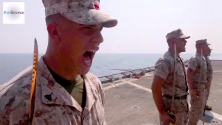 US Marines Corporals Course  Sword And Guidon Drill Movements [upl. by Ennairej]