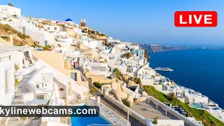 🔴 Recorded live footage webcam from Santorini  Greece [upl. by Oab]